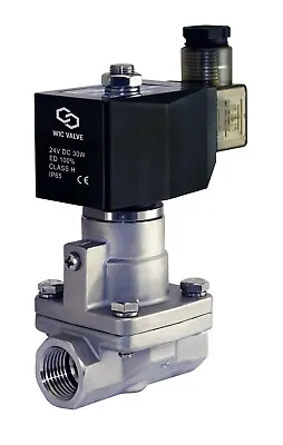 3/8  Inch High Pressure Stainless Hot Water Steam Solenoid Valve NC 24V DC PTFE • $135.99