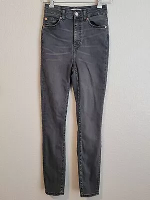 HM Jeans Womens Size 4 Jeggings High Rise Denim Charcoal Gray • $12.99