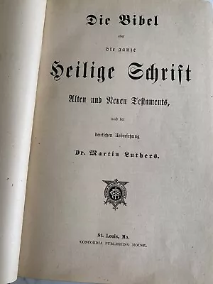 Vintage Book - Martin Luther Holy Bible In German Concordia Publishing • $66.30