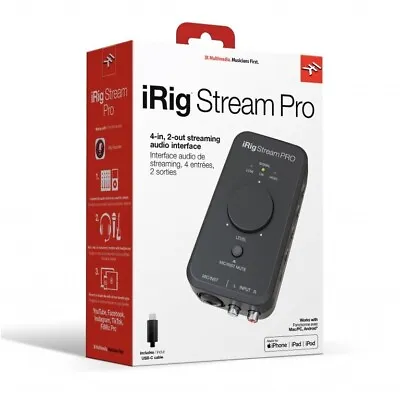IK Multimedia IRig Stream Pro Streaming Audio Interface W/ Multi-Input Mixer • $199.99