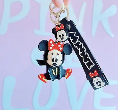 Minnie Mouse Hoodie Disney Keychain Keyring Pendant Bag Pom • £4.96