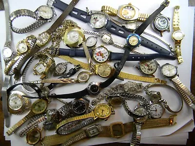 36 Vintage Ladies Watch Lot - Bulova Elgin Rado Benrus Seiko - Repair Steampunk? • $95