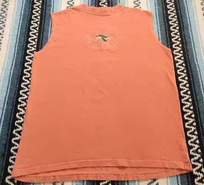 Vintage 90s Caribbean Grand Cayman Turtle Farm Cut Off Gym Tank Top Retro Sz XL • $14.99