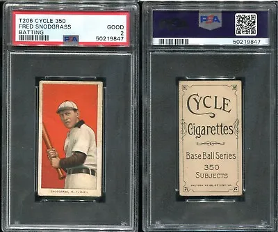 T206 Fred Snodgrass Batting ~~ PSA 2 ~~ Cycle 350 Rare Back • $529.99