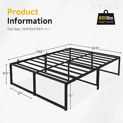 Bed Frame Platform Ultra Sturdy Metal Full BedFrame With 3 In 1 Steel Support • $78.79
