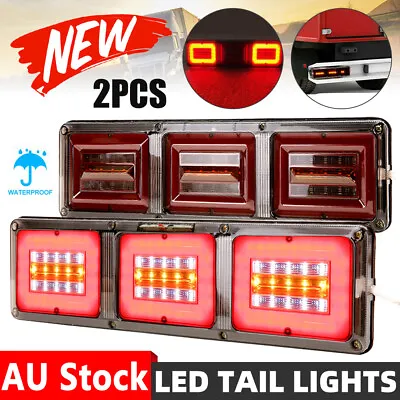 LED Tail Lights Truck Trailer Caravan Ute Stop Indicator Reverse Brake Lamp L+R • $35.95