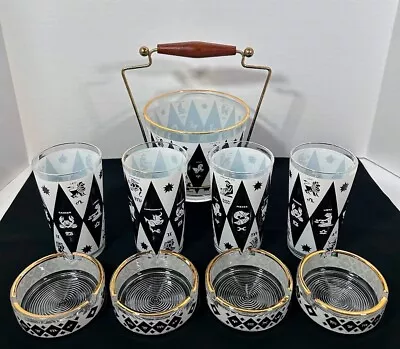 MCM Jeanette Harlequin Zodiac Astrological Barware Set Highball Liquor Vintage • $95