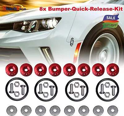 8PCS X Red JDM Quick Release Fasteners Bumper Car Trunk Fender Hatch Lids Kit • $13.50