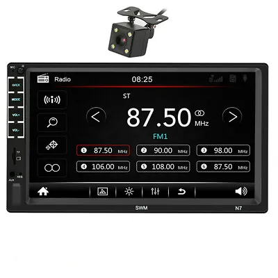 Car MP5 Player 7in 2DIN Bluetooth Stereo Radio USB AUX RCA With Rear Camera Kit  • $73.70