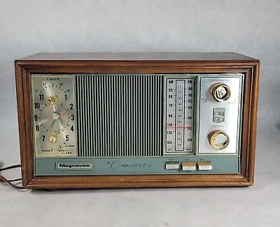 Vintage Magnavox Connoisseur 2FMO46 AM/FM Tube Radio Alarm Clock Tested • $79