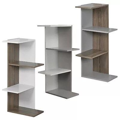 Wooden Modern Corner Bookcase Shelves Living Room Storage Free Standing Display • £21.99