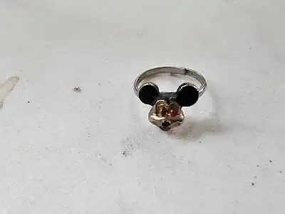 Vintage Walt Disney Prod. Gold Tone 3D Mickey Mouse Face Adjustable Ring • $14.95