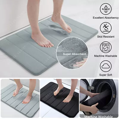 Memory Foam Bath Rug Bathroom Floor Shower Mat Carpet Non-slip Soft Absorbent • $6.99