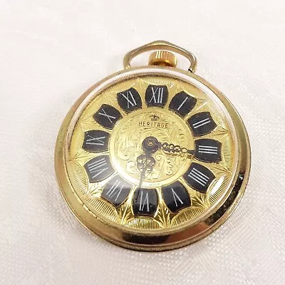 Parts Or Repair Vintage HERITAGE Pendant Watch Gold Toneround Classic Wind Up • $4.95