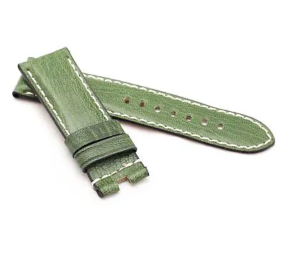 Marino Deployment: VINTAGE CALF Saddle Leather Watch Strap GREEN 24mm • £35