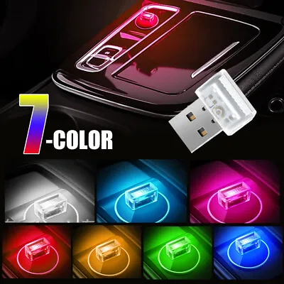 $3.22 • Buy Mini RGB USB Car Interior LED Light Neon Ambient Atmosphere Lamp Car Accessories