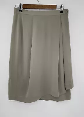 Ann Klein Women’s Vintage 100% Silk Gray/Tan/Taupe Ish Wrap Skirt Size 12 • $27.07