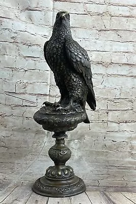 BRONZE Eagle Hawk Falcon Osprey Garden Park Zoo Statue Marble Base Figurine Art • $244.65