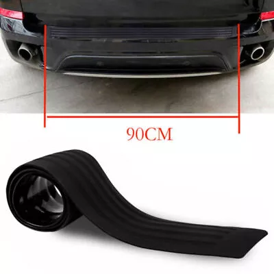 Black Rear Bumper Rubber Cover Strip Scratches Protect Adhesive Universal 90*8cm • $19.90