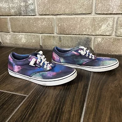 VANS Atwood Cosmic Galaxy Women's Size 6.5 Blue Lace-up Low Skate Shoes Sneakers • $22.95