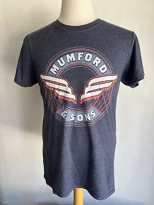 MUMFORD & SONS (2018) Official Blue Wing Emblem Band Logo T-Shirt Size Medium • $18.99