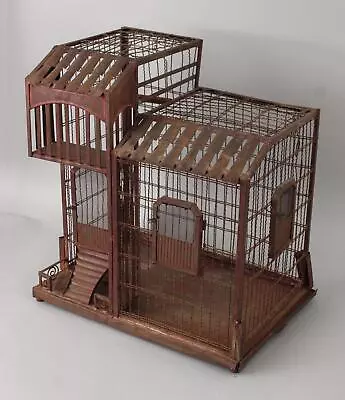 Antique Victorian Folk Art Primitive Wire & Tin Home Birdcage Bird House NR • $35