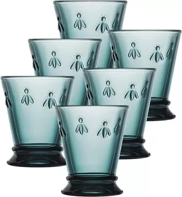 La Rochere Set Of 6 Napoleon Bee 9 Oz Blue Tumblers Drinking Glass Drinkw • $102.95