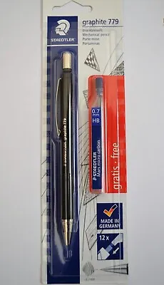 Staedtler Graphite 779 Mechanical Pencil 0.7mm HB Black Spare Leads Germany • £3.99