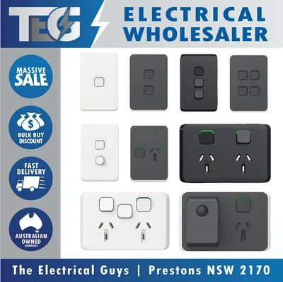$52 • Buy Clipsal Iconic Light Switch Power Point GPO Dimmer White Anthracite, Extra Black
