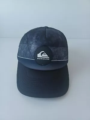 QUIKSILVER Hat Cap Snap Back Mens OSFM Black Trucker Mesh Surf Skater • $29.95