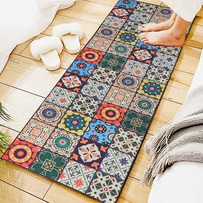 Non Slip Long Hallway Runner Rug Bedroom Carpet Washable Rugs Kitchen Floor Mats • £14.99