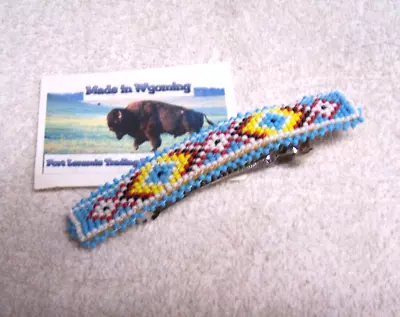 Hand Made Beaded Hair Barrette Rendezvous Black Powder Mountain Man 22 • $25