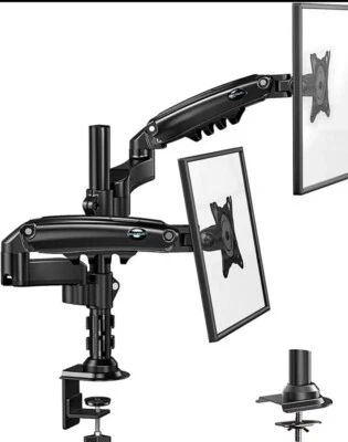 $70 • Buy Dual Monitor Stand - Height Adjustable Gas Spring Double Arm Monitor Mount Desk
