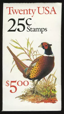 US #BK159 With 2 #2283c 25¢ Pheasant/10 Red Removed Var NH Plate A3222 Wrinkle • $55