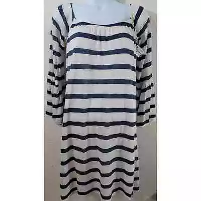 VaVa Joy Han Blue White Stripe Lined Shift Dress Small New With Tags Lightweight • $38