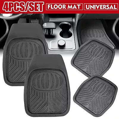 Universal Floor Mats For Car Heavy Duty All Weather Rubber Mats - Black • $20.84