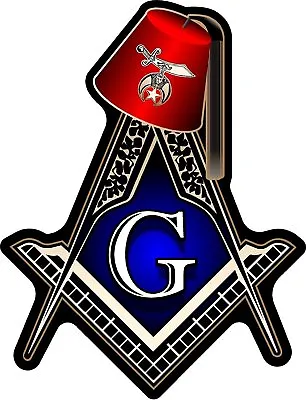 ProSticker 119 (One) 4  Masonic Shriner Compass Square Fez Decal Sticker • $6.95