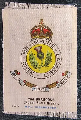 £2.99 • Buy BDV Cigarette Silks Card Ww1 2nd Dragoons Royal Scots Greys MULTI BUY DISCOUNT