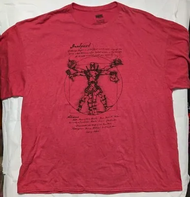 Marvel Deadpool Vitruvian Man Red T-Shirt Size 3XL Men's  • $23