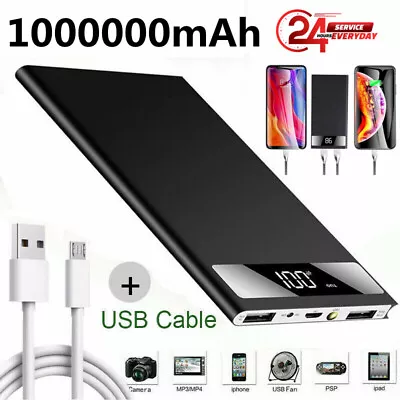 1000000mAh Portable Power Bank 2 USB Fast Charging External Battery Pack Charger • $28.28