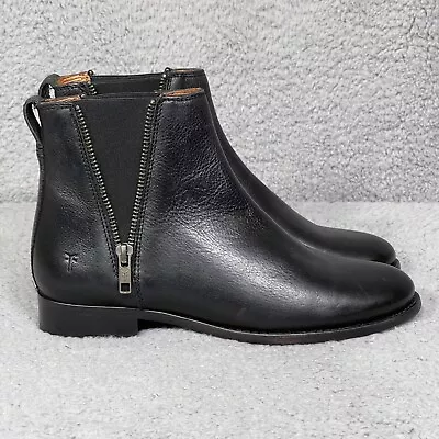 Frye Carly Zip Chelsea Womens Size 6.5 Ankle Boots Black Leather 3471718 • $49.99