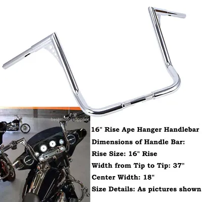 16 Rise Ape Hanger 1-1/4  Handlebar For Harley Touring Electra Street Road Glide • $101.47