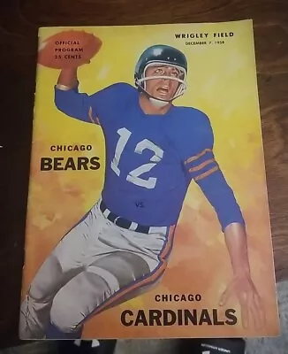 Chicago Bears Vs Cardinals December 7 1958 Nfl Program Rare • $77.77