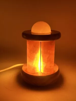 Night Light Mood Lamp Hand Made Honey Calcite Pilars & Wood New Switch Cord • $57.83