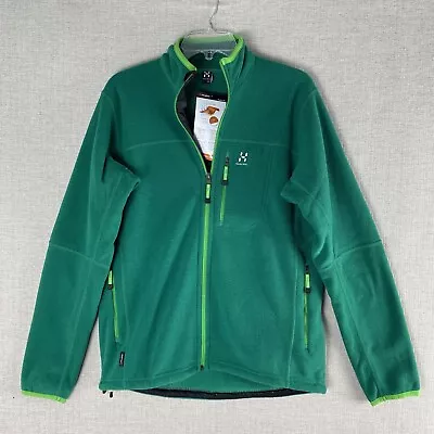 Haglofs Isogon Jacket Mens M Green Polartec Fleece Full Zip Outdoor NWT • $49.95