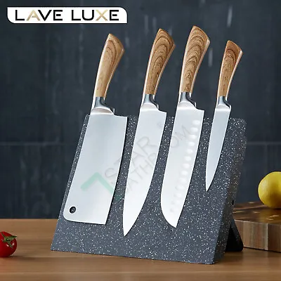 Foldable Magnetic Knife Holder Cutlery Stand Kitchen Tool Storage Rack MDF Block • $26.90