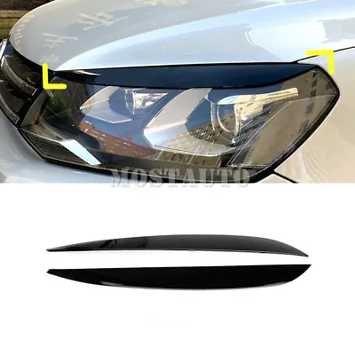 For VW Touareg Black Front Headlight Eye Lid Eyebrow Cover Trim 2011-2018 • $26.58