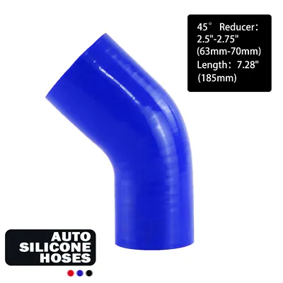 45 Degree Reducer Elbow Pipe Turbo Hose 2.5 -2.75  64-70mm 3-Ply For Turbo Blue  • $29.69