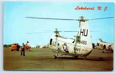 Postcard HUP Rescue Helicopter US Naval Air Station At Lakehurst NJ H146 • $7.97