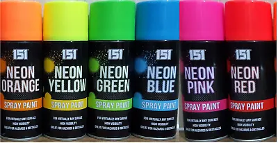 Fluorescent Neon Spray Paint Matt DIY Interior Exterior Bright Colour 200ML • £5.25
